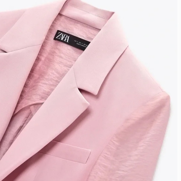 ZARA Chic & Timeless Pink Blazer Size L - Picture 8 of 10